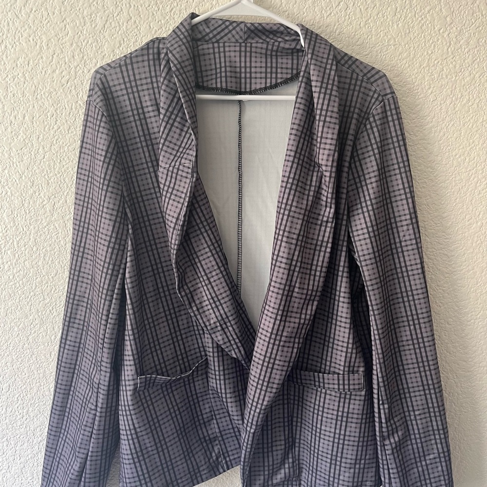 Gray Plaid pajama set.